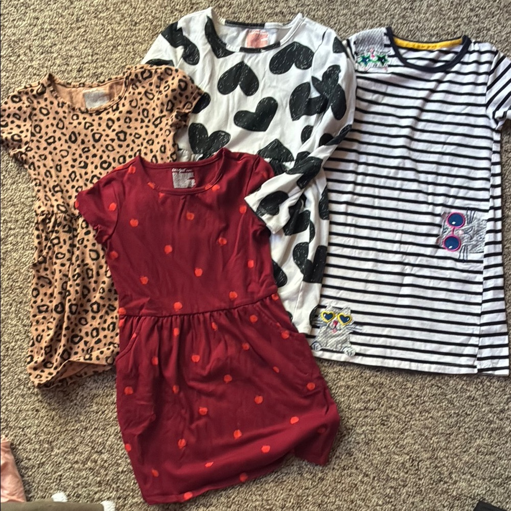 Red Heart Dot Knit Dress for Kids
